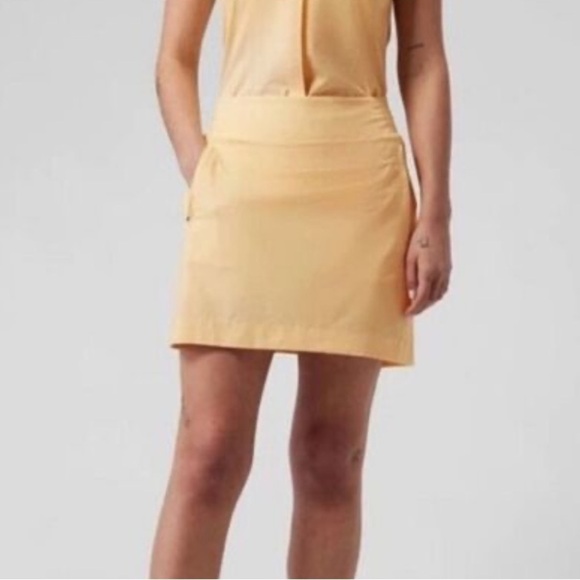 Athleta Dresses & Skirts - Athleta Brooklyn‎ Mid Rise 16" Skort Yellow Skirt Workout